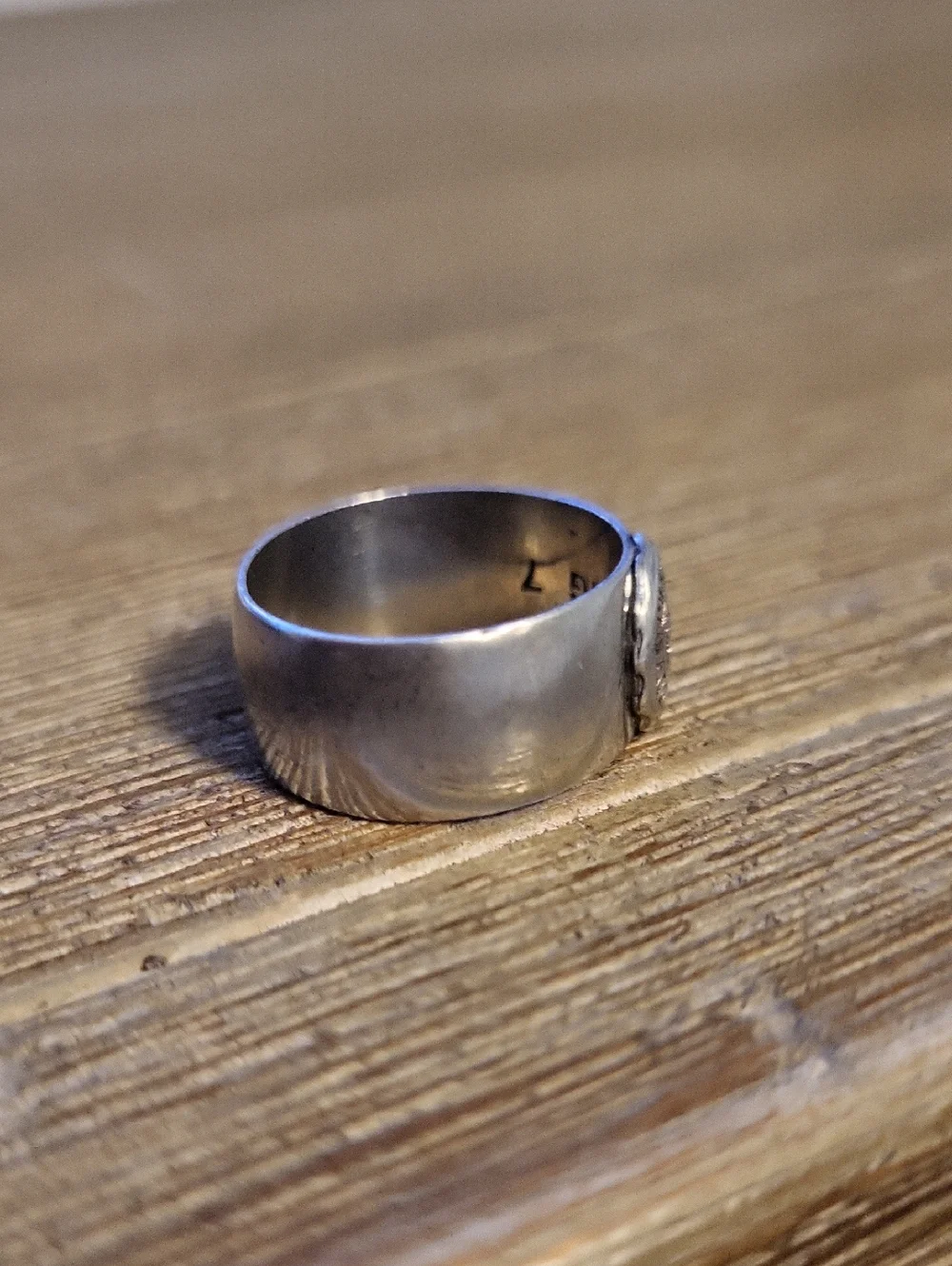 Vintage Sterling Silver Bates College Seal Signet Ring